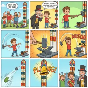 Hau den Lukas Cartoon