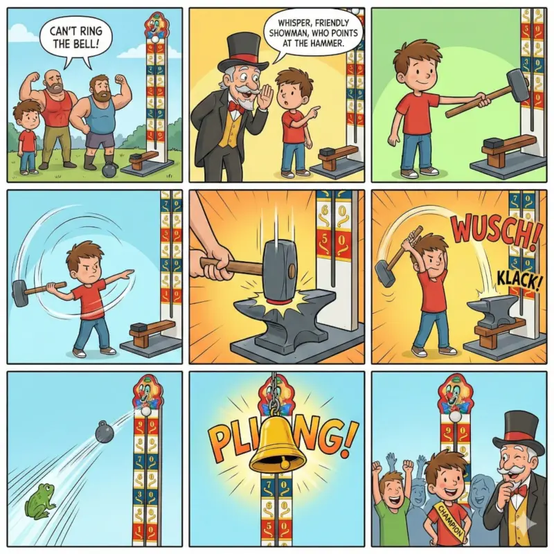 Hau den Lukas Cartoon