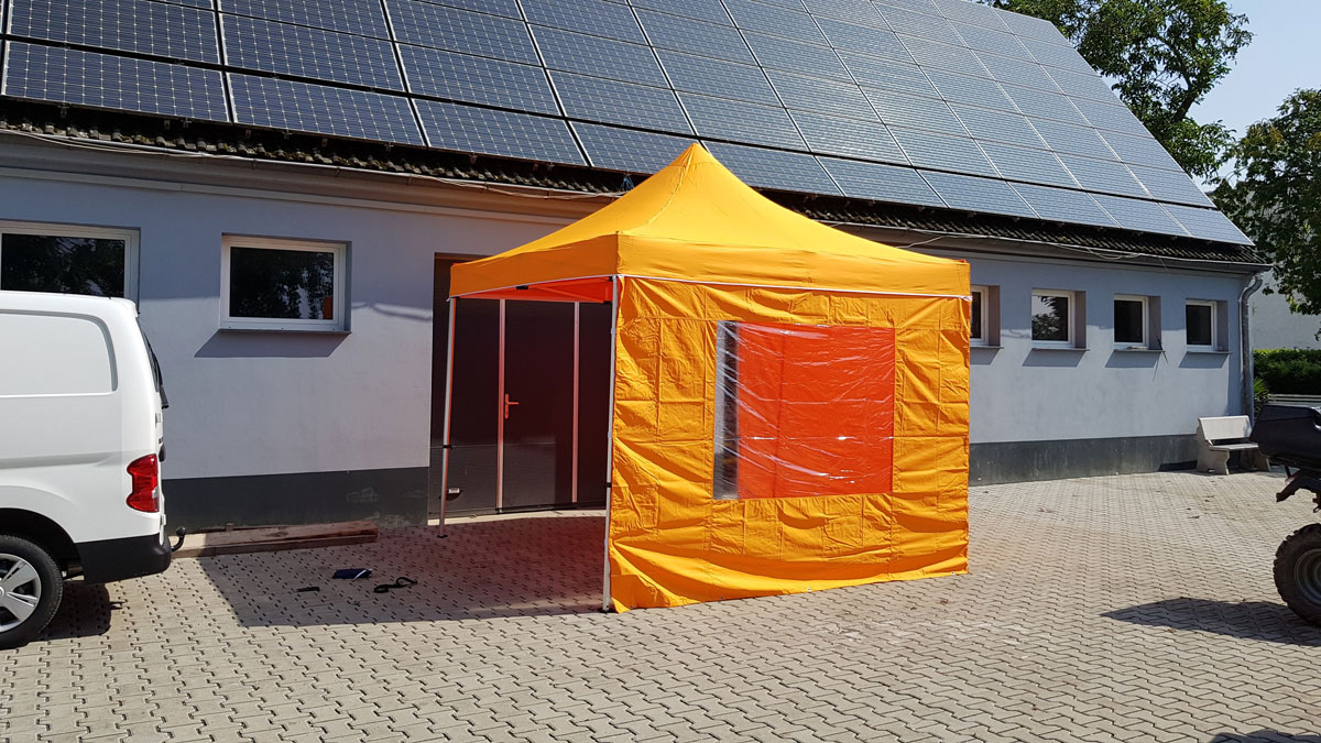 Pavillon 3x3 Meter in der Farbe orange