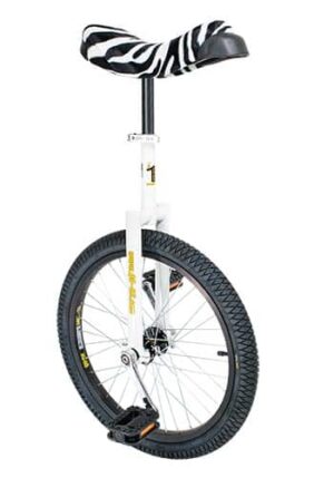 QU-AX Luxus Einrad weiss mit zebra sattel