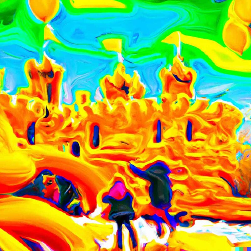 Children Jumping on a bouncy castle
