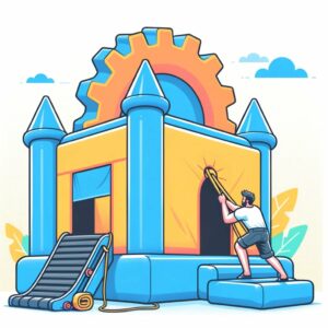 Hüpfburg Saubermachen