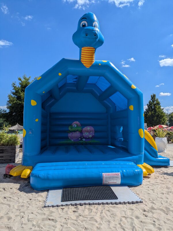 Dinosaurier Hüpfburg blau