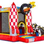 Mini Hüpfburg mit Rutsche Comic