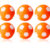 Kickerball 35 mm orange/weiss, Set mit 10 St.
