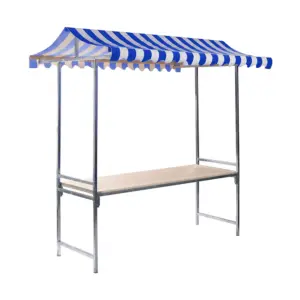 Marktstand blau-weiss